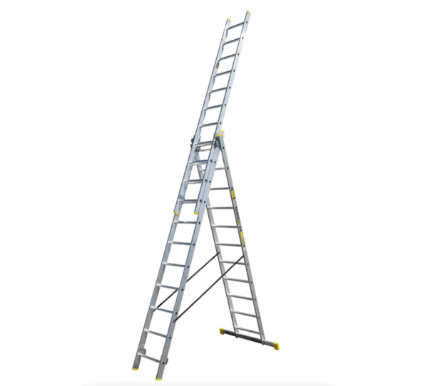 Drabina aluminiowa 3x11 stopni – wielofunkcyjna, wys. robocza 8,2 m