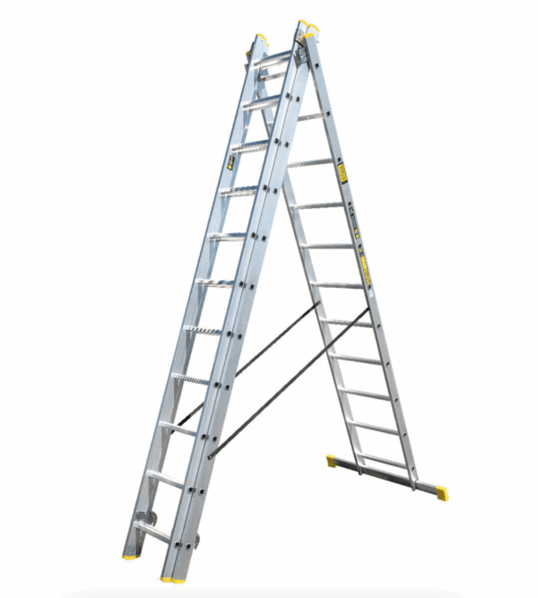 Drabina aluminiowa 3x11 stopni – wielofunkcyjna, wys. robocza 8,2 m - obrazek 4