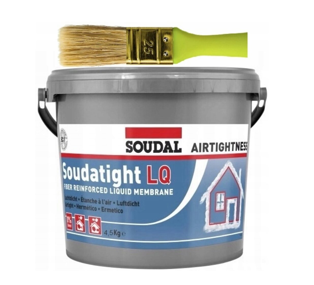 Soudal Soudatight Hybrid Płynna Membrana Grey 6 kg z Pędzlem